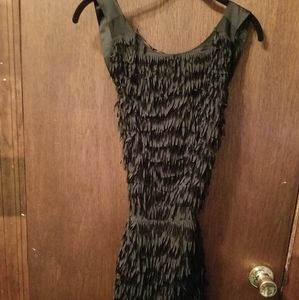 Black dress with ruffle tassles